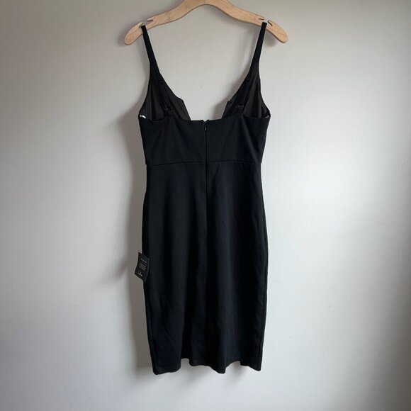 NWT Lulus Just a Girls Night Black Plunge Midi Mini Dress Size Medium - Picture 7 of 11